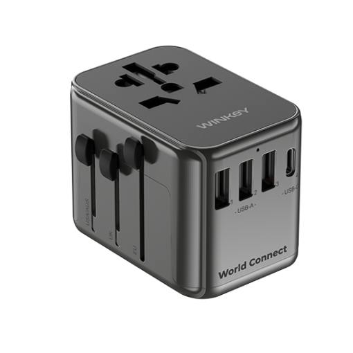 WINKEY Universal Travel Adaptor 17W 4 Port USB & USB C 4IN1 - UTA01