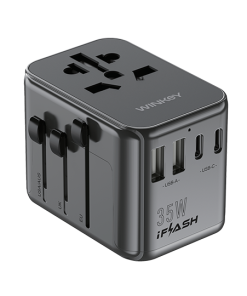 WINKEY Universal Travel Adaptor 35W PPS 5 Port USB & USB C PD -UTA02