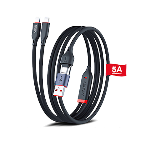 WINKEY Kabel Data ALL ONE 4in1 Cable USB Type-C Lightning Iphone