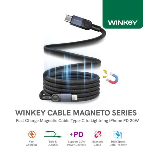WINKEY Kabel Data Magneto Fast Charge Type-C to Lightning Iphone PD 20W