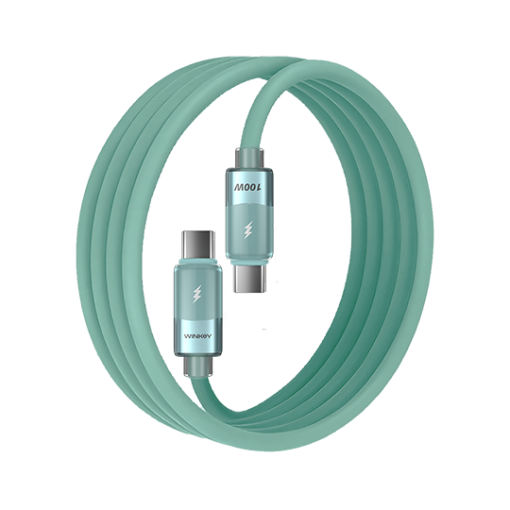 WINKEY Kabel Data Krystal Silicone Fast Charge 100W Type-C to Type-C