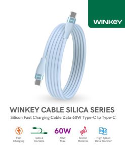 WINKEY Kabel Data Silica 60W Silicone Fast Charging Type-C to Type-C
