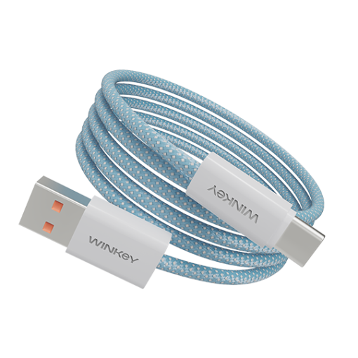 WINKEY Kabel Data Iron Braided Cable USB A to Type-C Fast Charging